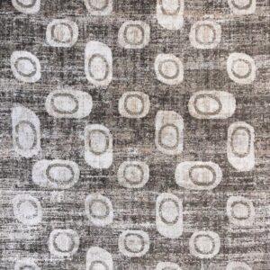 Abstract circles on textured gray background rug
